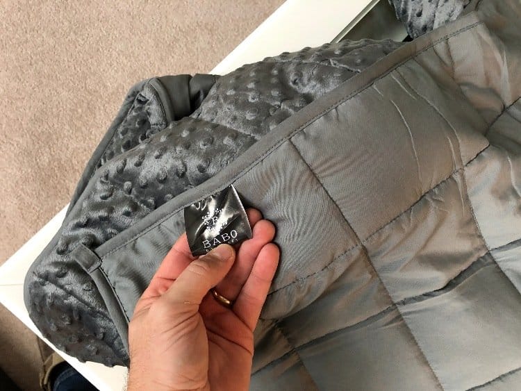 babo weighted blanket label
